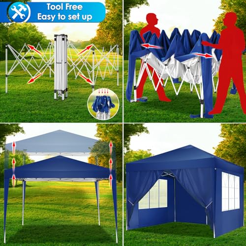 COBIZI Canopy 10x20 Pop Up Canopy Tent with 6 Sidewalls Party Tents for Parties Weddings Backyard Waterproof Canopy Outdoor Commercial Canopy Event