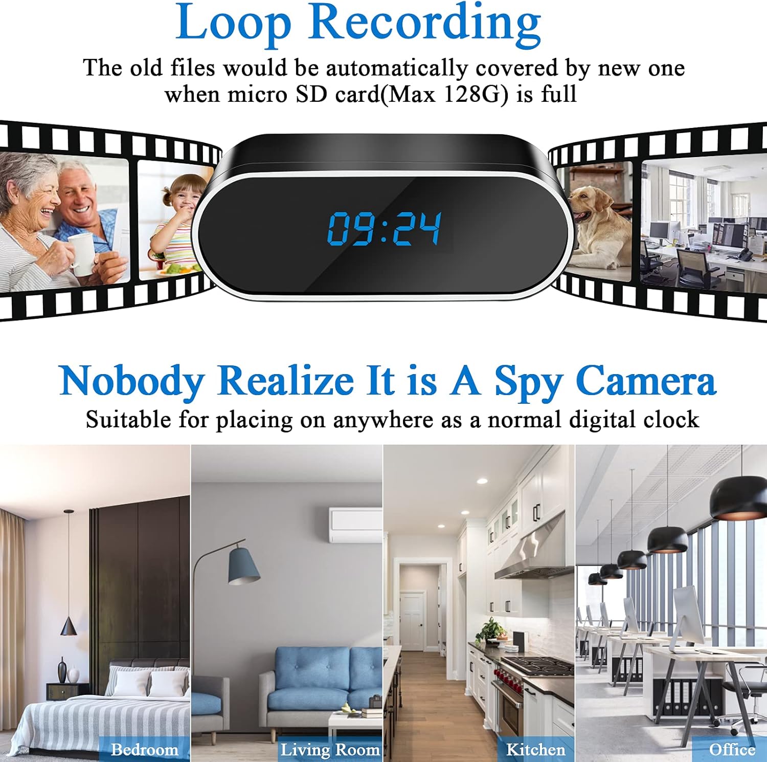 WiFi Camera, Home Security Camera Wireless Indoor Phone App, 1080P Nanny Cam with Motion Detection,Night Vision