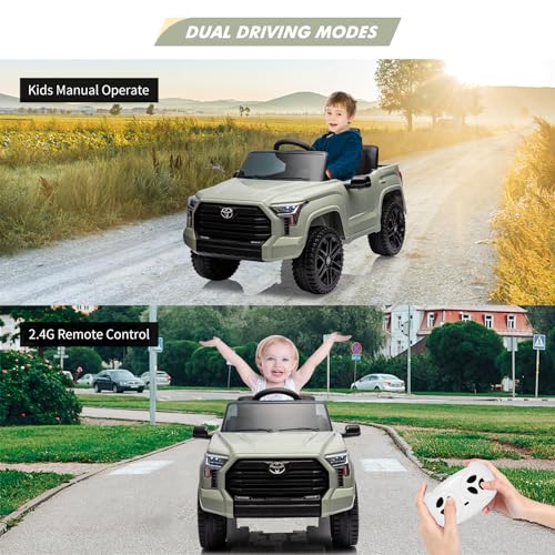 IDEALHOUSE Electric Car for Kids, 12v Ride on Truck Car, Ride-on Toys for Boys/Girls, Off-Road Kids Pickup Car with Remote Control, Spring Suspension