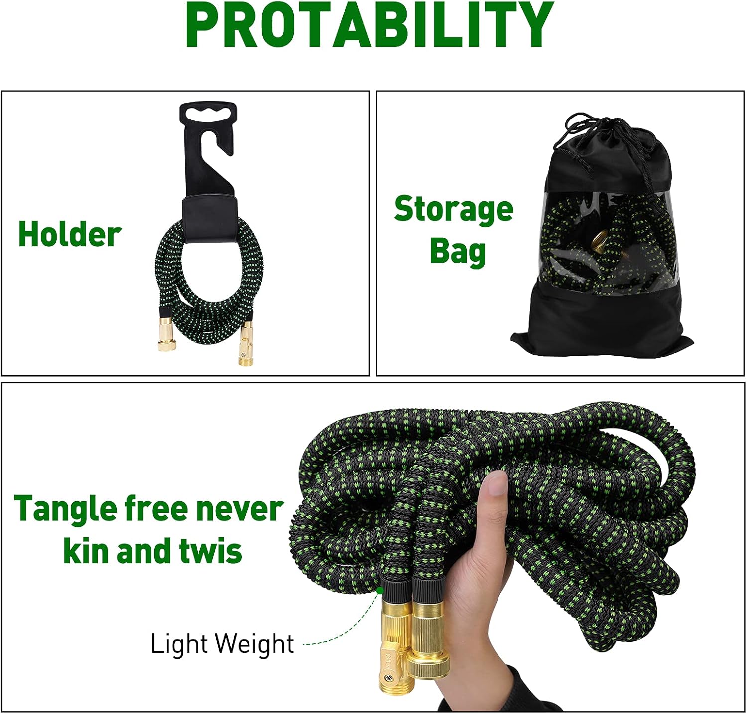 Augtarlion 100 ft Expandable Garden Hose with 10 Function Sprayer, Leak-proof Lightweight Expanding Garden Water Hose with 100% Solid Brass Fittings