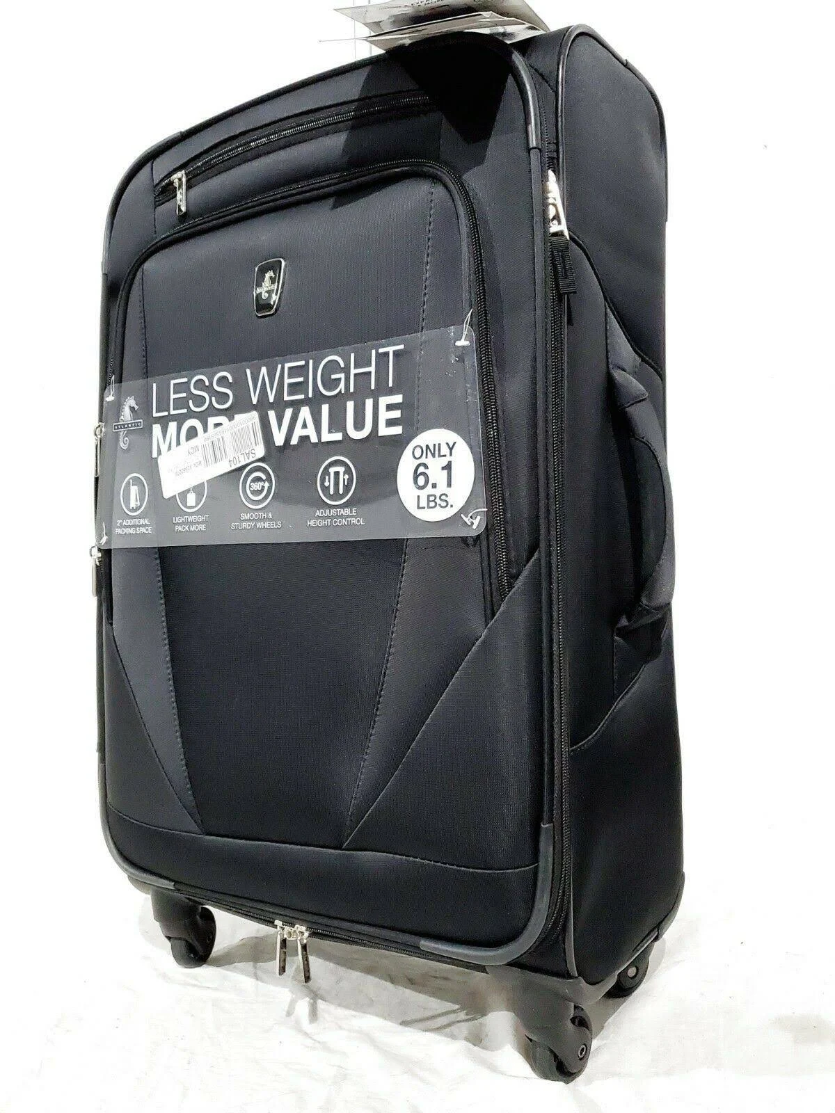 Atlantic Infinity Lite 4 25x22 Expandable Spinner Suitcase - Black