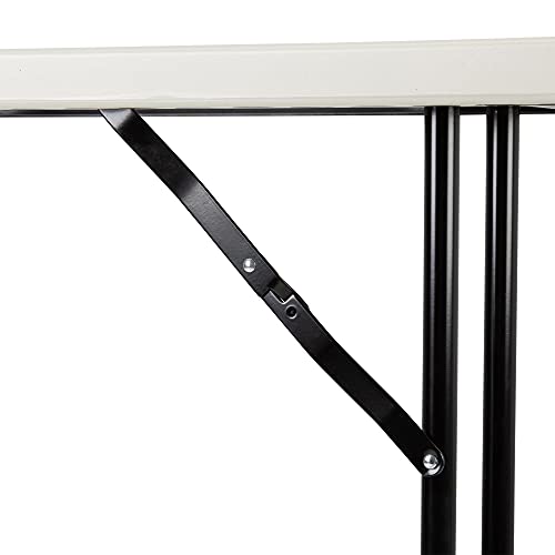 Norwood Commercial Furniture 6' Indoor/Outdoor Folding Training Table, Rectangular Blow-Molded Plastic Folding Training and Event Table, Gray