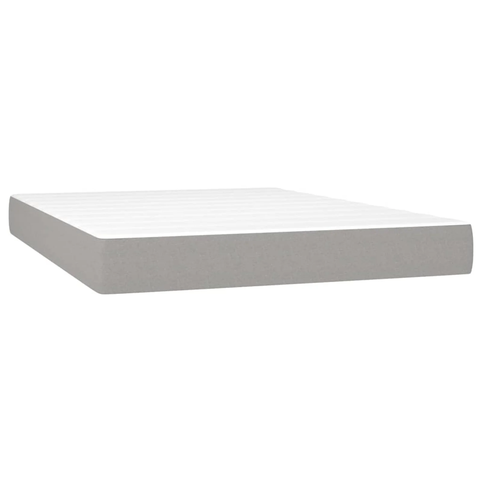 Anself Box Spring Bed with Mattress Light Gray Full Fabric