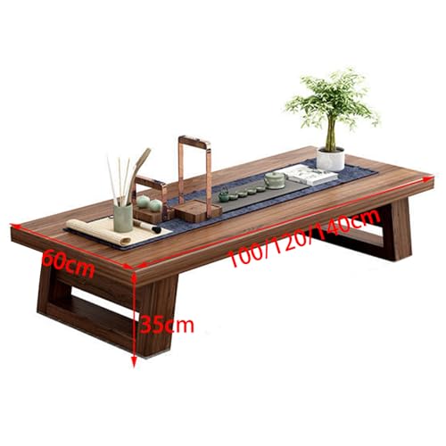 HRTLSS Japanese Floor Table, Rectangular Japanese Style Tatami Table, Vintage Tea Table Low Table, for Living Room, Reception Rooms, Tatami