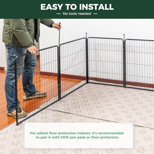 FXW Rollick Dog Playpen for Yard, RV Camping, 32 inch 16 Panels for Small and Medium Dogs│Patented