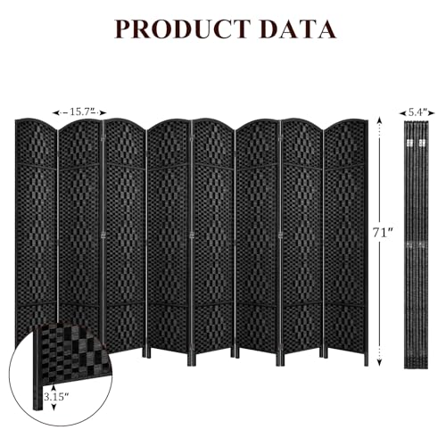 Room Divider, Room Dividers and Folding Privacy Screens, 16in Privacy Screen, 6 Panel Temporary Wall Partitions, 6ft Space Separation Panel Screen