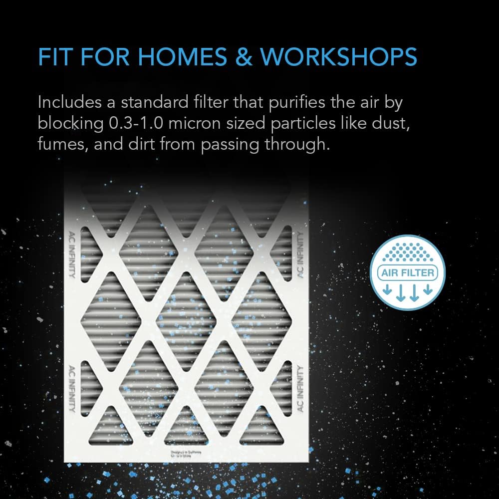 AC Infinity Inline Filter Box 6" with High Efficacy Filter, Whole House HVAC Filtration Kit