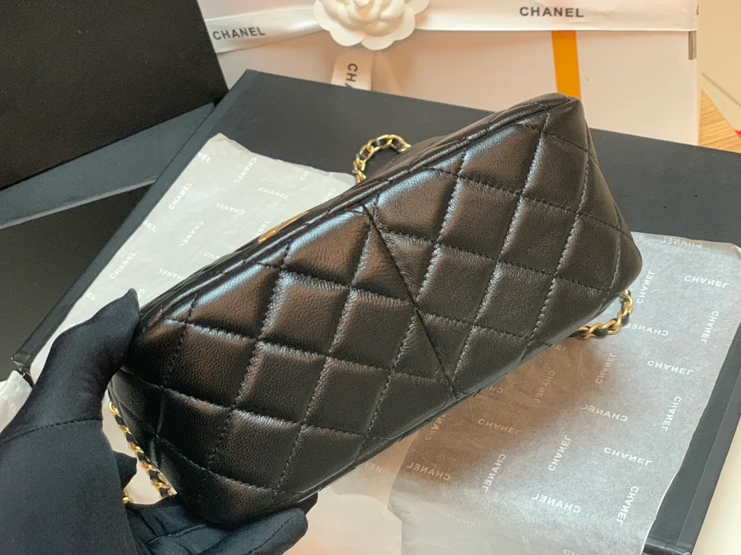 Chanel Hobo Handbag Black Bag For Women 16cm/6in