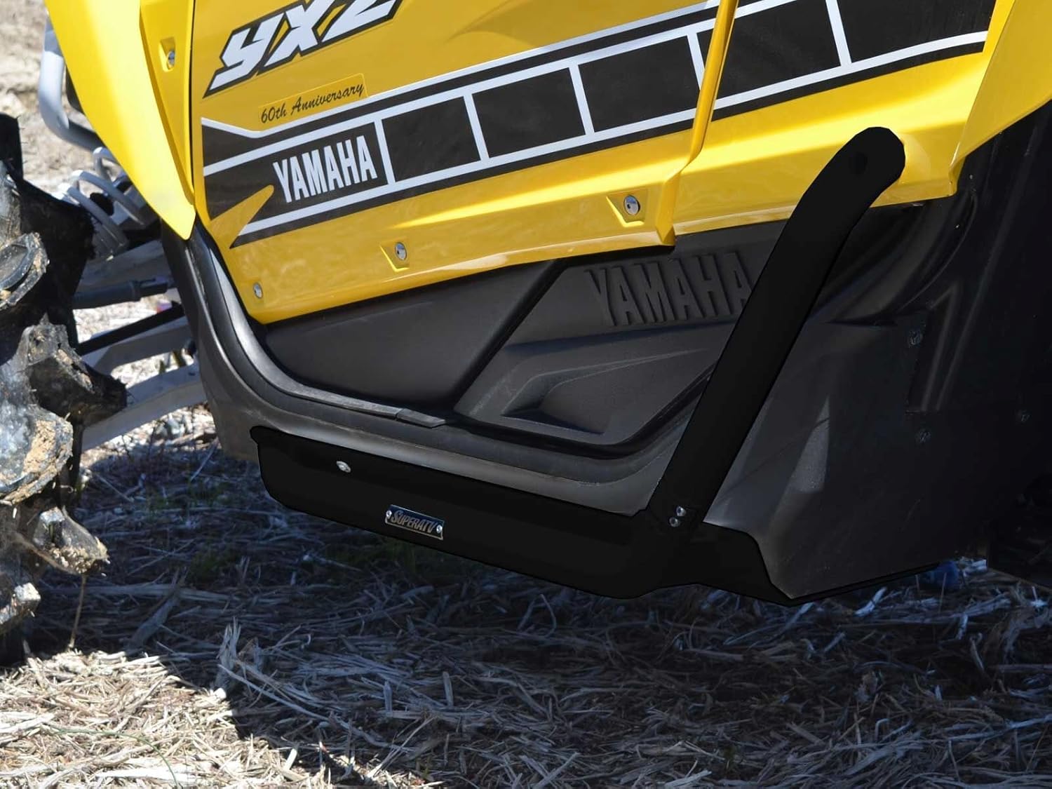 SuperATV Rock Sliders Nerf Bars Tree Kickers for 2016+ Yamaha YXZ / SE / SS | Black | Constructed of 1.75" Heavy-Duty Tubing | Powder Coat Finish |