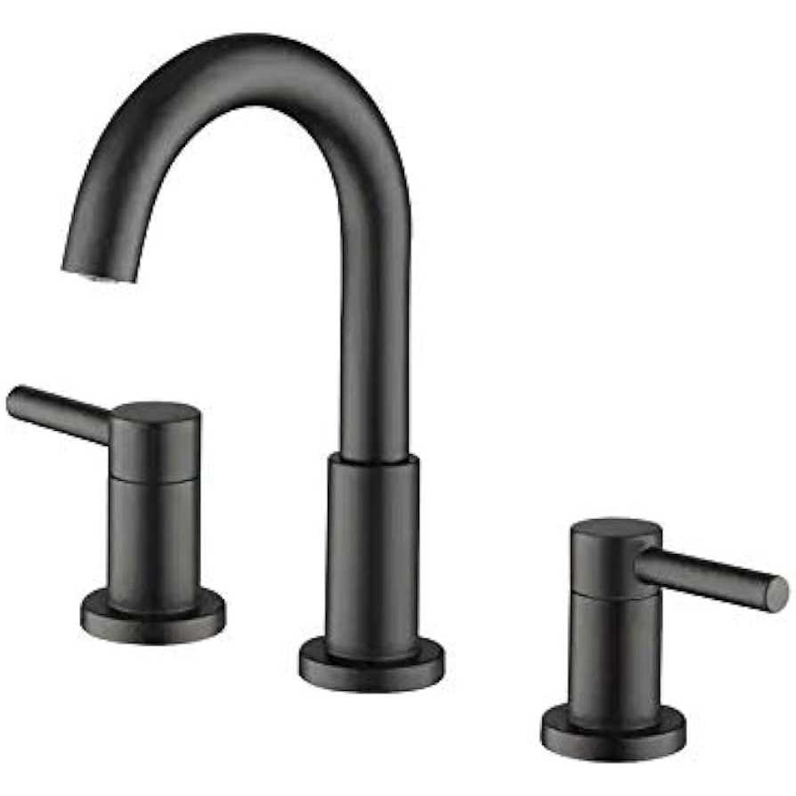 allen + roth Harlow Matte Black 2-Handle Widespread WaterSense Bathroom Sink Faucet with Drain - Shop Hardware Tools Online Store