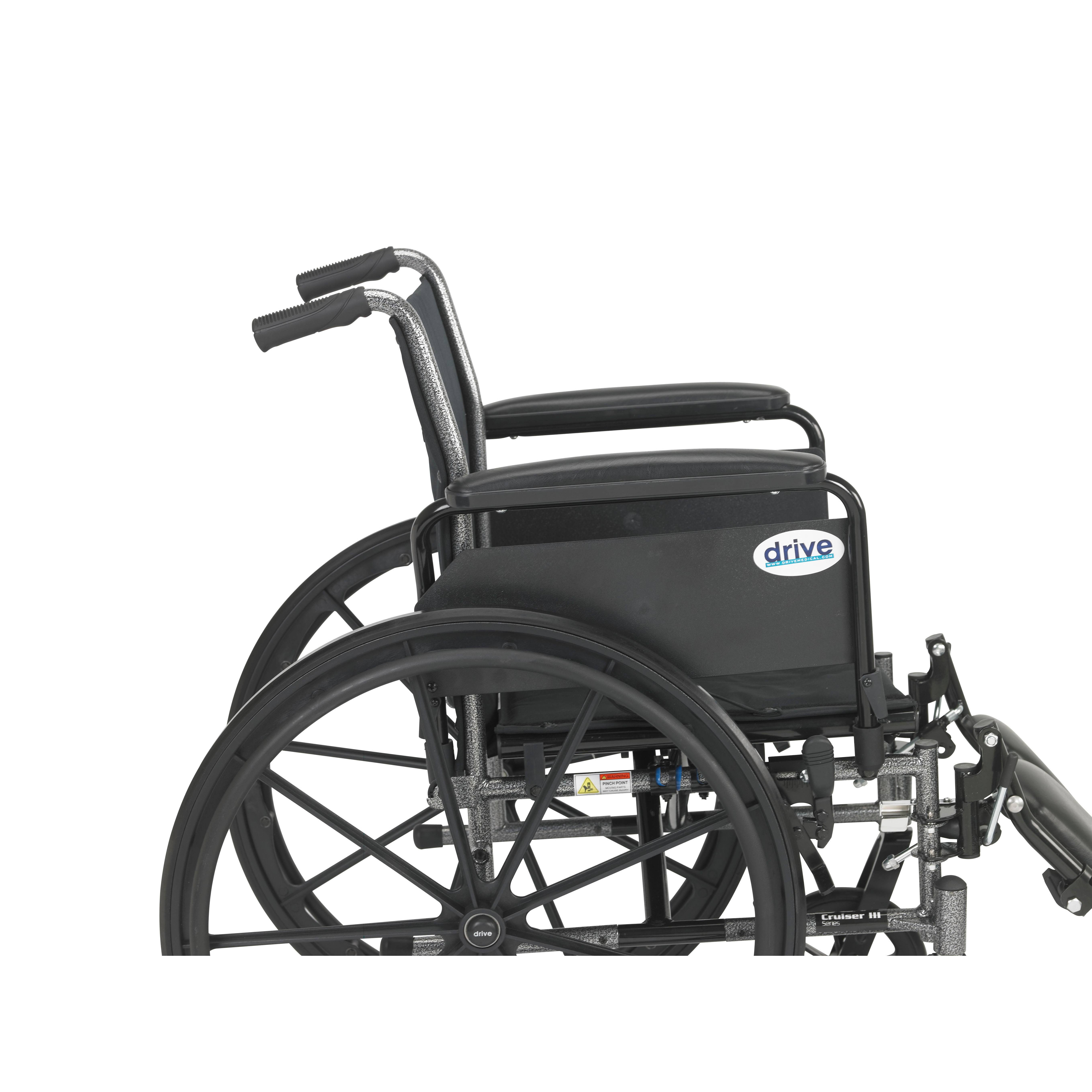 Drive Medical - Cruiser III Light Weight Wheelchair with Flip Back Removable Arms
