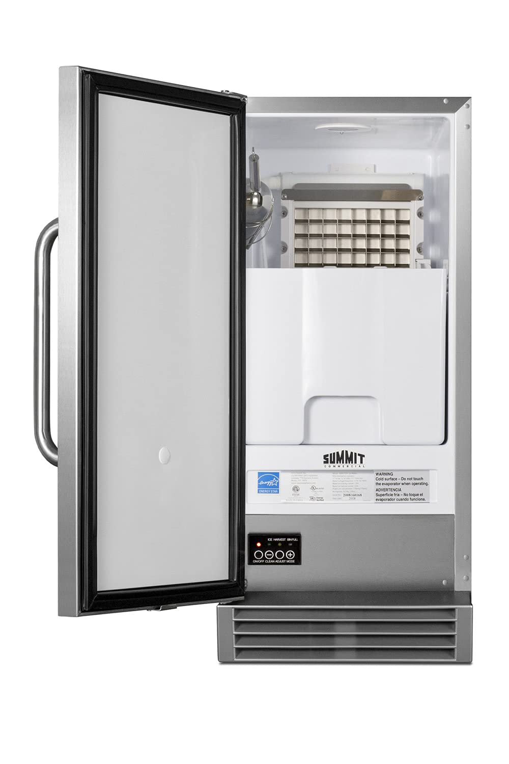 Summit Appliance BIM44GCSSADA Built-in Icemaker, ADA Compliant, 50 lb Production Capacity, Built-in Pump, Automatic Defrost, Touch Control Panel