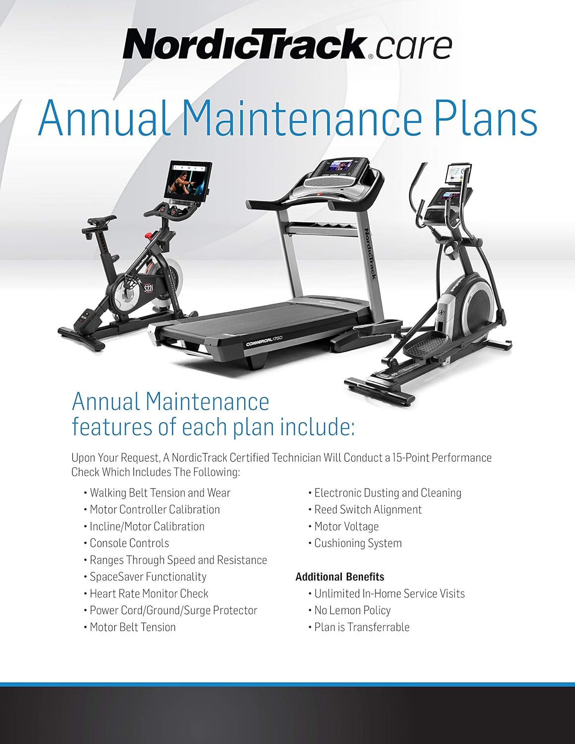 NordicTrack Care 5-Year Annual Maintenance Plan for Fitness Equipment $1000 to $1499.99