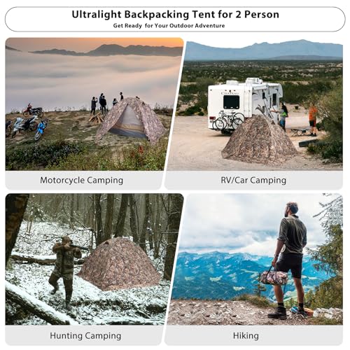 GEERTOP Ultralight 2 Person Backpacking Tent 4 Season Waterproof Camping Tent Double Layer Cold Weather Easy Set Up Tents for Family Camp, Hiking