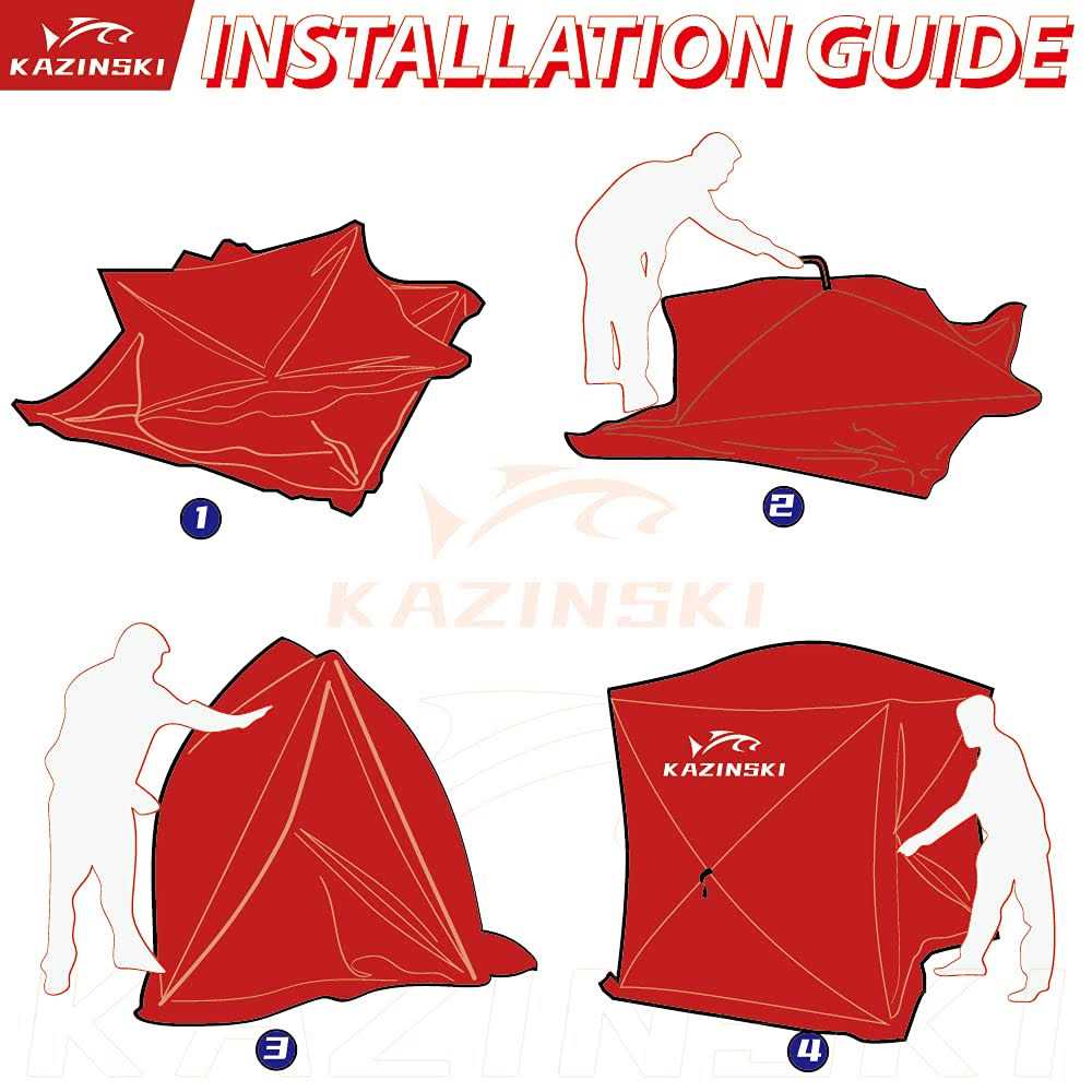 KAZINSKI Portable Ice Fishing Shelter for 3-4 Person Thermal Ice Fishing Shanty Tent with Insulated Layer Perfect Ice Fishing
