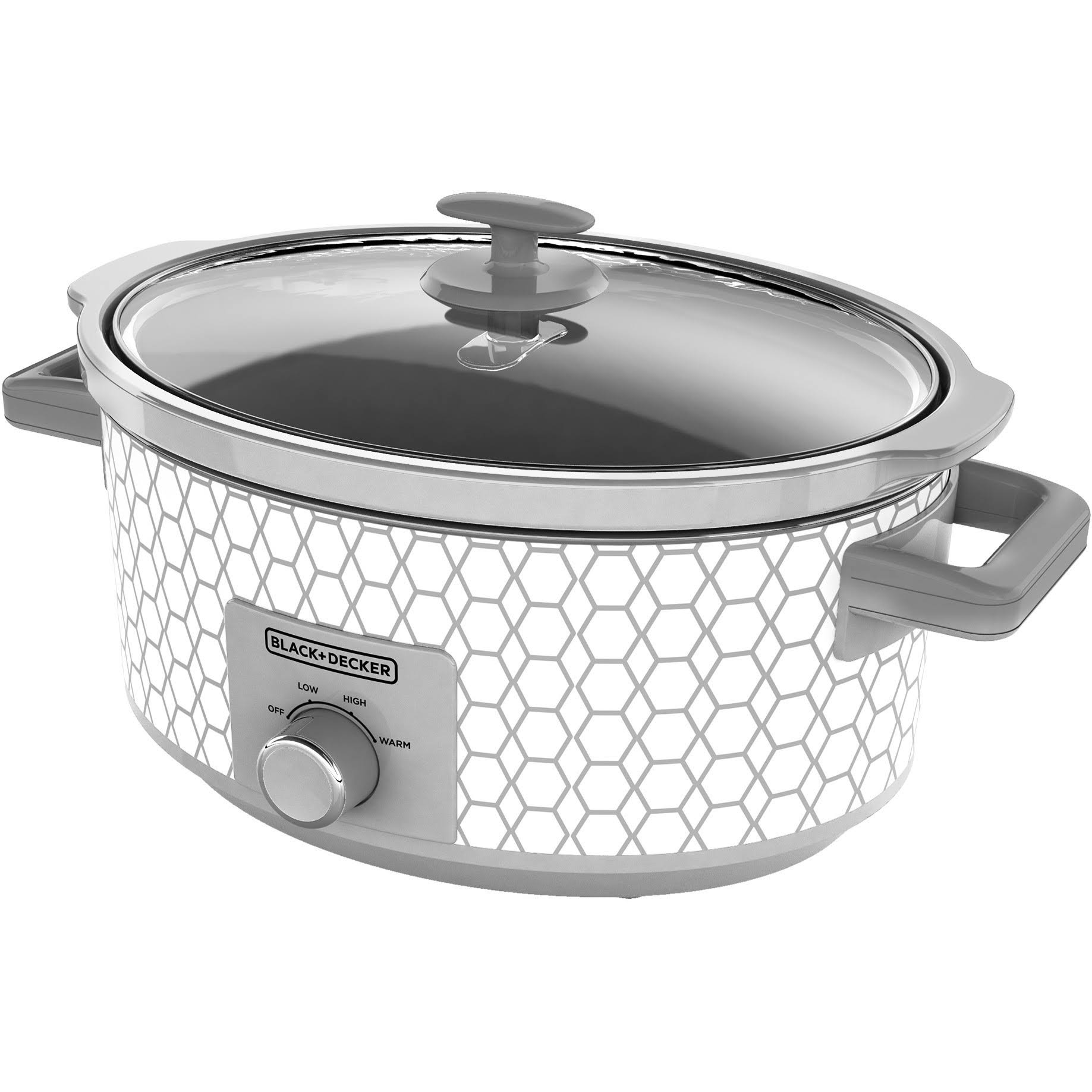 Black u0026 Decker SC1007D Tempered glass/stoneware Slow Cooker - 8.3 qt - White/Gray