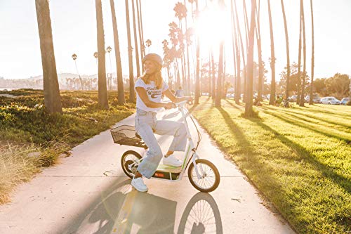 EcoSmart Metro Electric Scooter – Padded Seat, Wide Bamboo Deck, 16" Air-Filled Tires, 500w High-Torque Motor, Up to 18 mph, 12-Mile Range