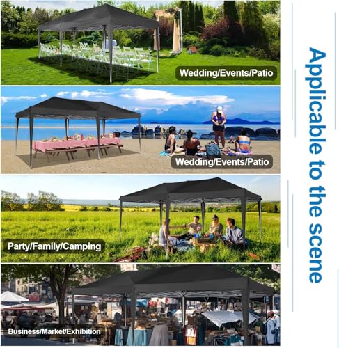 COBIZI 10x10 Pop up Canopy Tent Protable Canopy Tent with 4 Sidewalls Waterproof Commercial Instant Shelter for Parties, Wedding