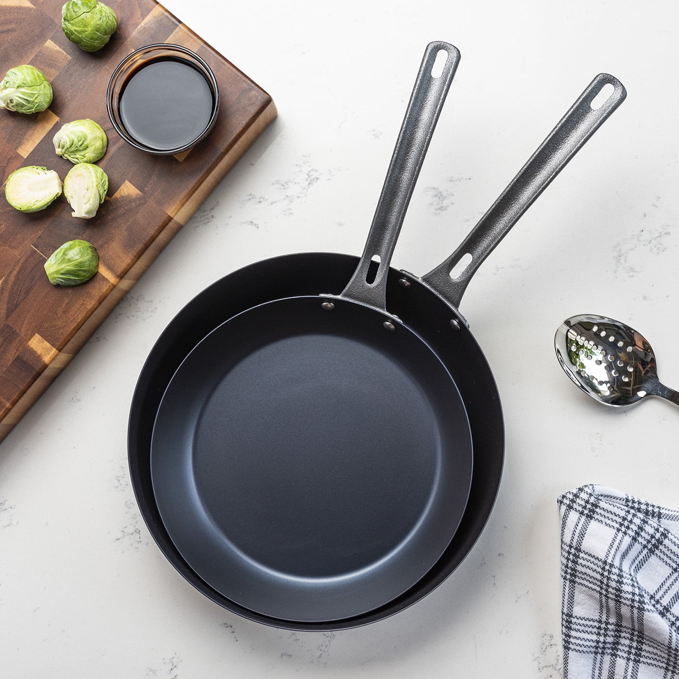 Viking Blue Steel 2 Piece Fry Pan Set, 10-Inch & 12-Inch
