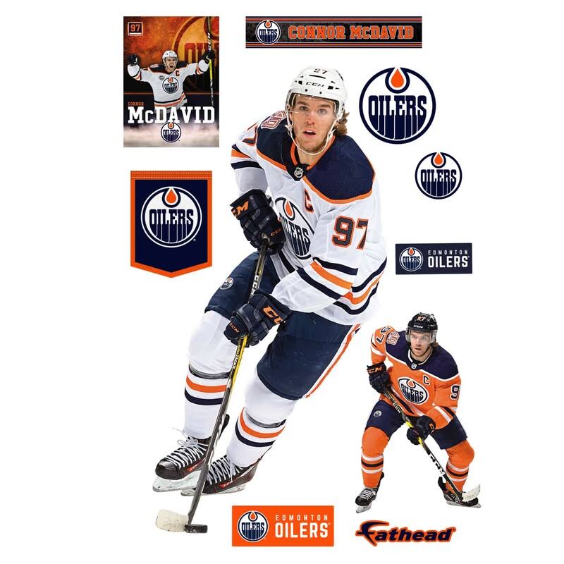 Fathead Connor McDavid Edmonton Oilers 10-Pack Life-Size Removable Wall Decal