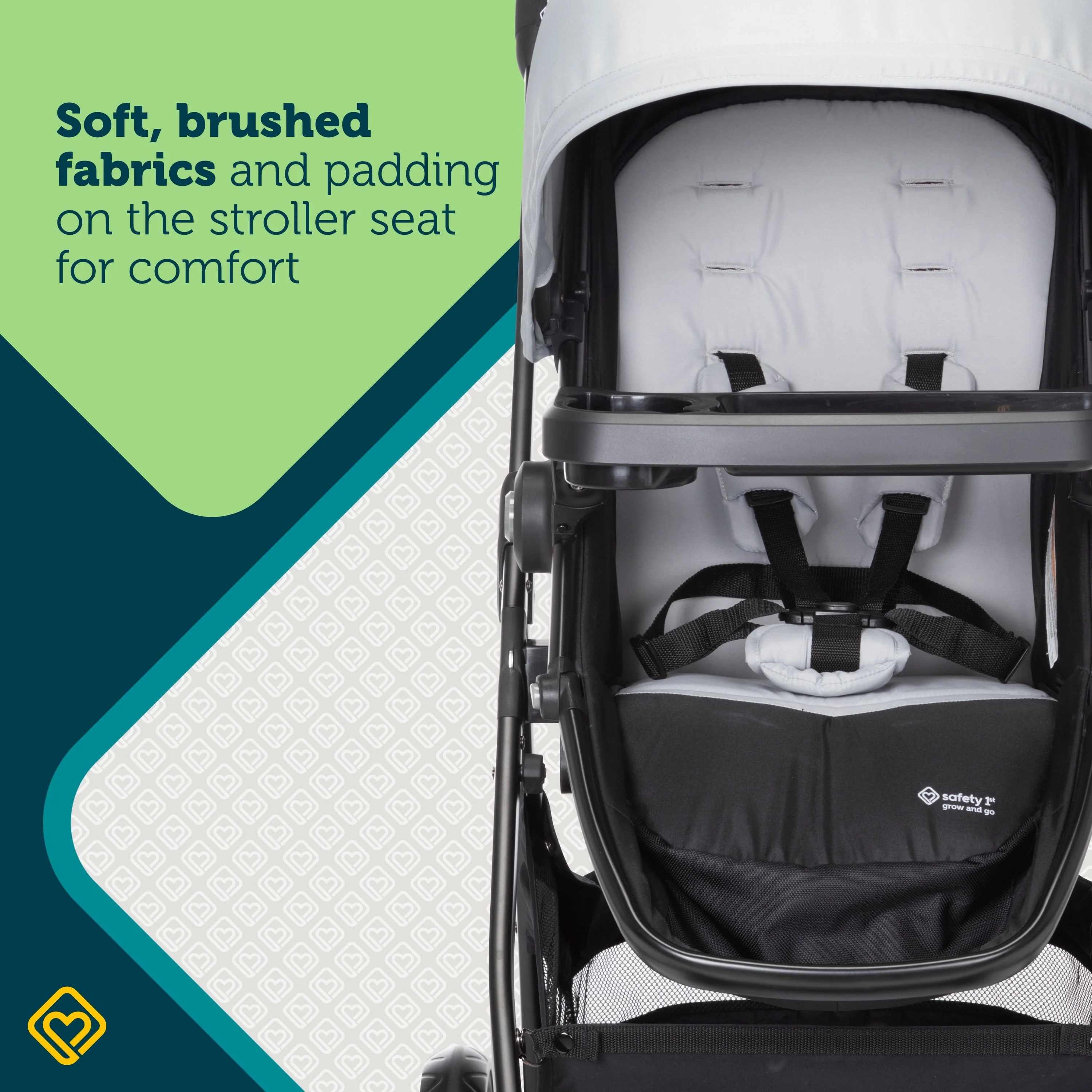 Safety 1st Grow and Go Sprint Modular Travel System Stroller with Rear-Facing Infant Car Seat, Whisper Grey