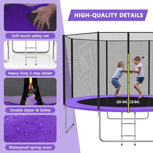 SKOK Trampoline 8FT 10FT 12FT 14FT 15FT Trampolines with Enclosure Net