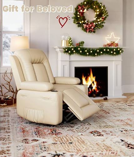 GarveeHome Power Lift Recliner Chair - Heat and Massage, Faux PU Electric Lift Recliner for Elderly & Mobility Impaired, Adjustable Back and Legs