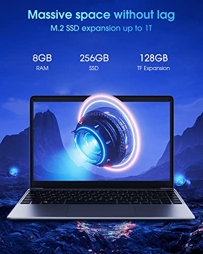 CHUWI HeroBook Pro 14.1'' Laptop, 256GB SSD 8GB RAM, Windows 11 Laptop, 1TB SSD Expand, Intel Celeron N4020(up to 2.8GHz), 2K FHD IPS Display