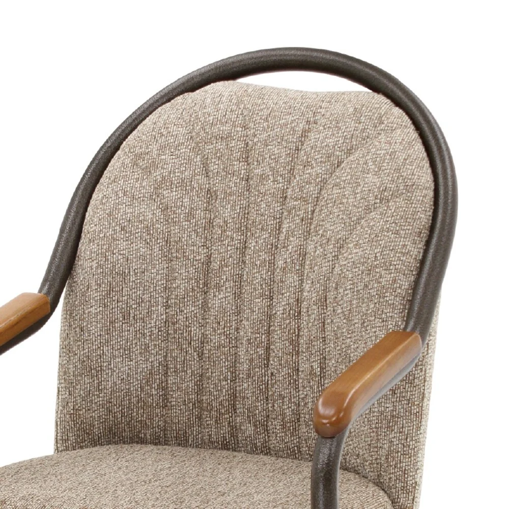 Chromcraft Douglas Caster Dining Chairs in Chestnut, Gray Finish (Set of 2) Chestnut Chestnut Finish - Radiant Selections
