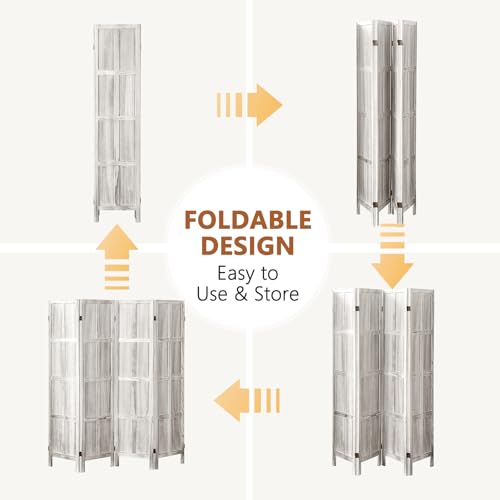 4 Panel Room Divider, 5.6 FT Folding Privacy Screen Room Divider, Partition Divider for Room Separation, Room Partition Separator