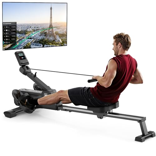 MERACH Foldable Rowing Machines for Home, Magnetic Rowing Machine with 16-Level, Compact Row Saves 20% Space, 350 LBS Load Capacity