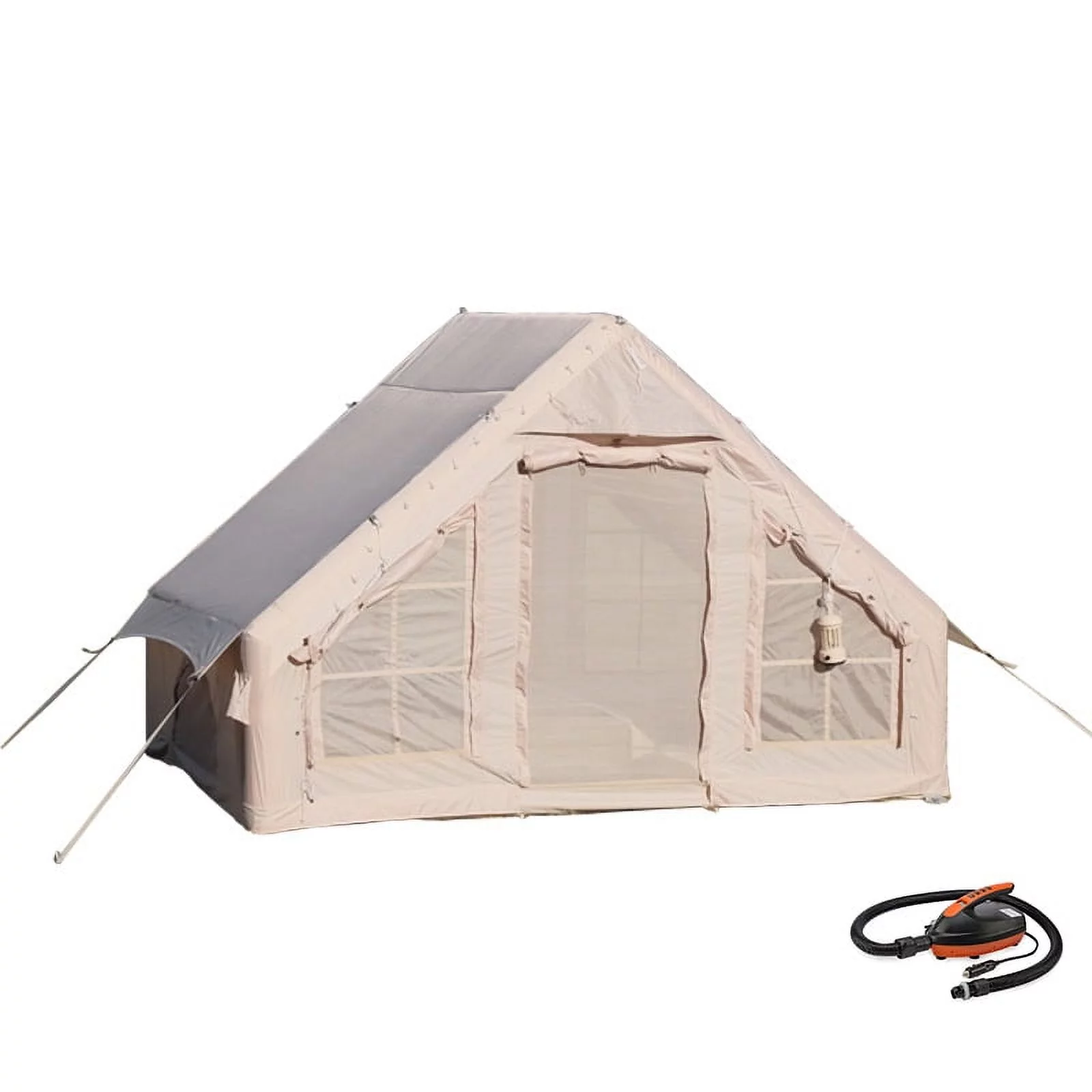 Inflatable Camping Tent with Electric Pump, Glamping Tent, Waterproof Windproof Oxford Tent, Outdoor Blow Up Tent, Easy Setup