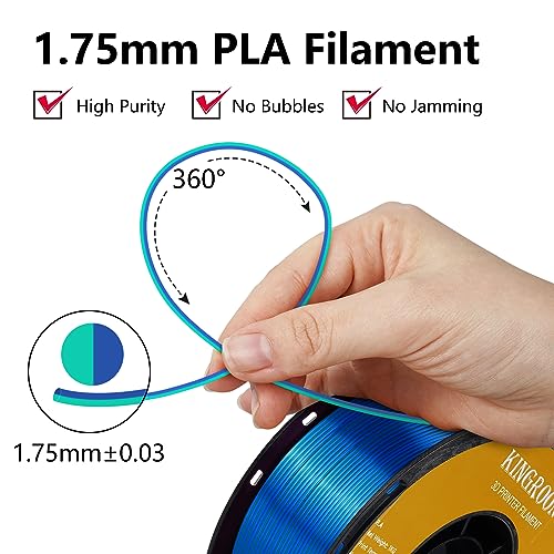 Kingroon Silk PLA Bundle 3D Printer Filament, Dimensional Accuracy +/- 0.03 mm, 10 kg Spool(22lbs)