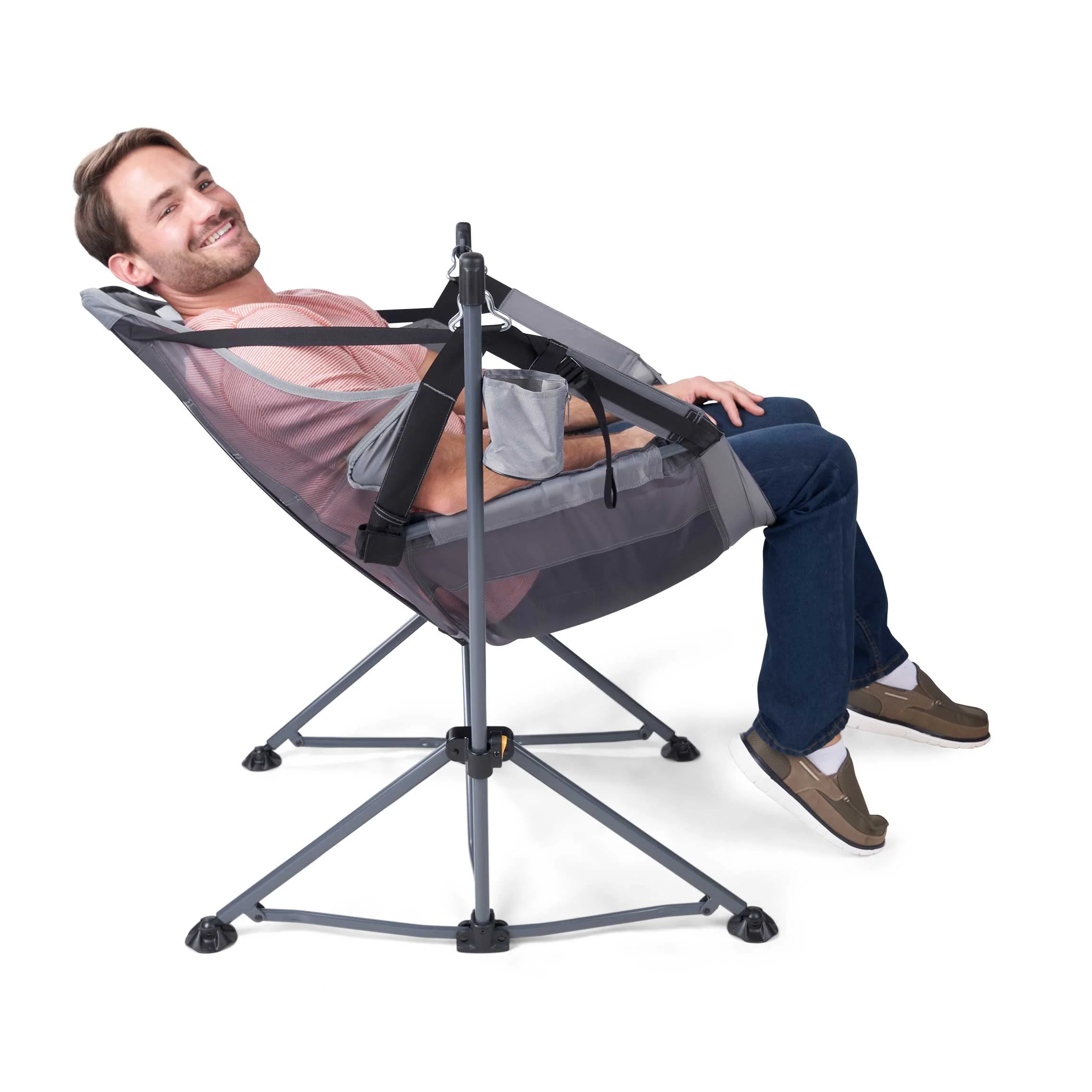 Ozark Trail Reclining Mesh Hammock Chair, Gray, Made with Polyester