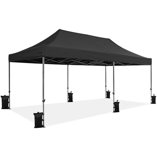 Yaheetech Heavy Duty Pop Up Canopy Tent, 10x20 Commercial Instant Shelter Tent for Wedding, Parties, Adjustable Outdoor Canopy with Wheeled Carry Bag