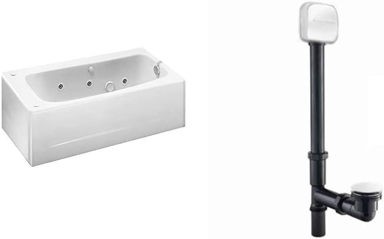American Standard 2461002.020 Cambridge 60x32-Inch Apron-Front Bathtub Right Drain in White with Deep Soak Drain in Chrome