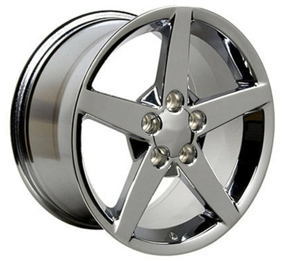 OE Wheels 18x9.5 Wheel Fits Corvette, Camaro - C6 Style Chrome Rim