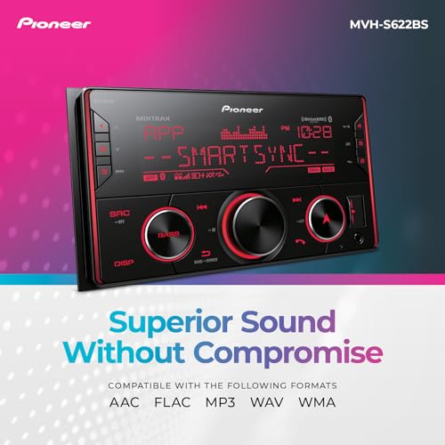 Pioneer MVH-S322BT Bluetooth Car Stereo with USB/AUX Inputs, Smartphone Connectivity, Pioneer Smart Snyc