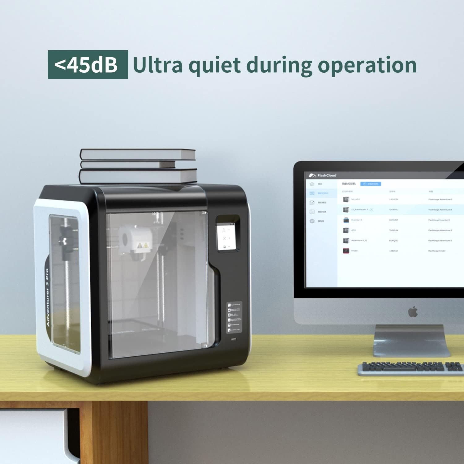 Flashforge Adventurer 3 3D Printer Leveling-Free with Quick Removable Nozzle and Heating Bed, Built-in HD Camera, Wi-Fi Cloud Printing