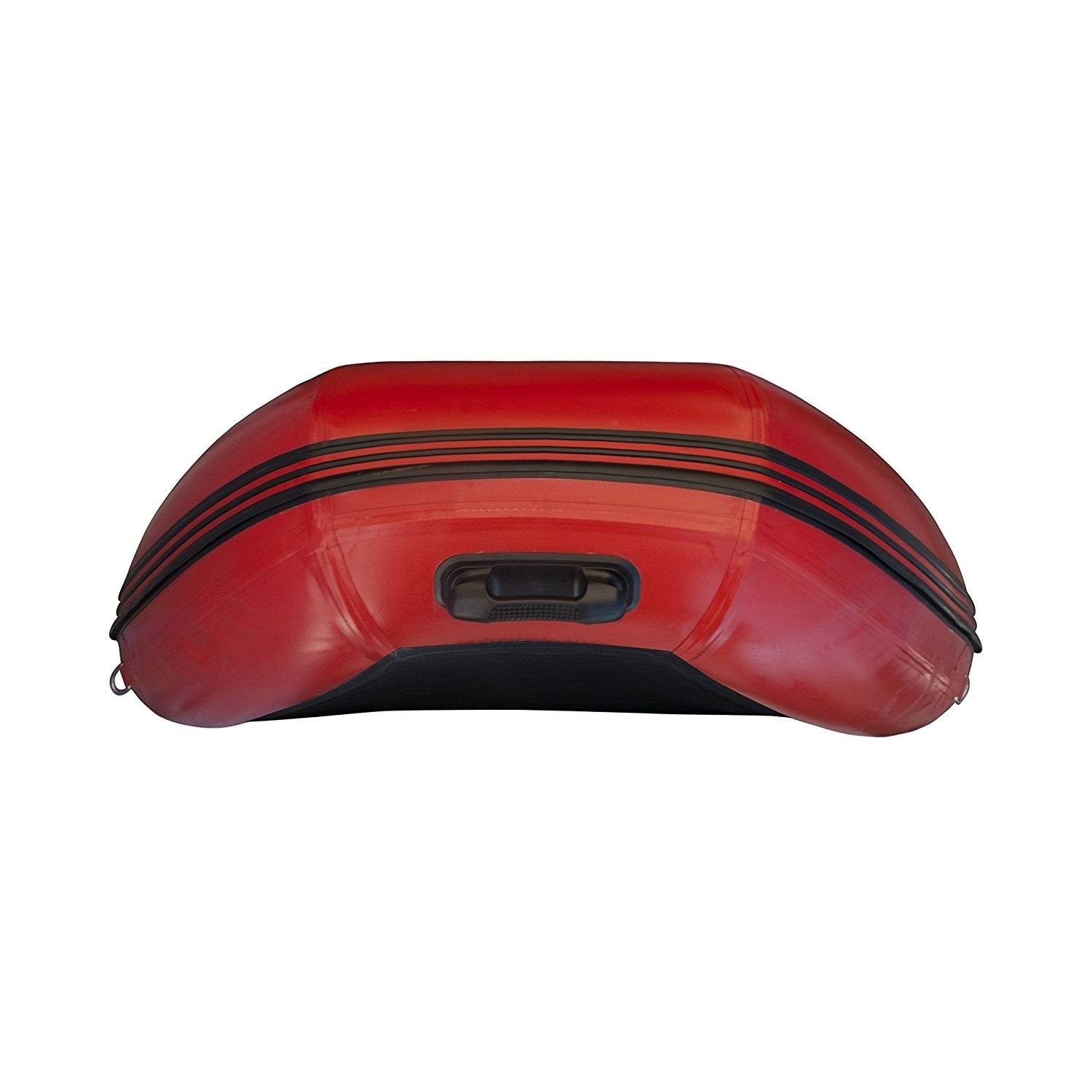 Aleko 3 Person Inflatable Boat 8.4 ft with Pre-Installed Slide FLOOR, Red Black