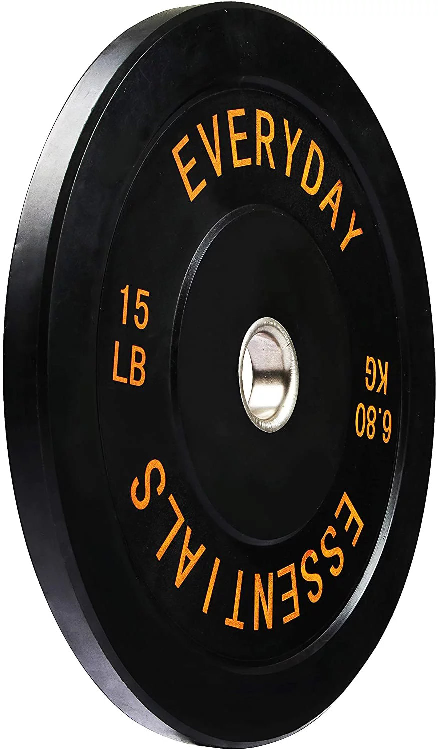 BalanceFrom Olympic Bumper Plate Weight Plate with Steel Hub, Black, 210 lbs Set