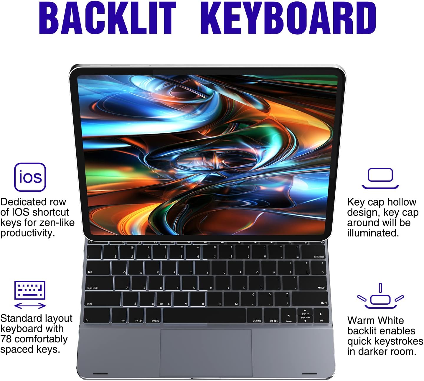 doqo Magnetic Keyboard Case for iPad Air 5th Generation(2022)/iPad Air 4th Generation(2020), iPad Pro 11 2018/2020/2021