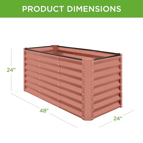 Best Choice Products 8x4x2ft Outdoor Metal Raised Garden Bed, Deep Root Planter Box for Vegetables, Flowers, Herbs
