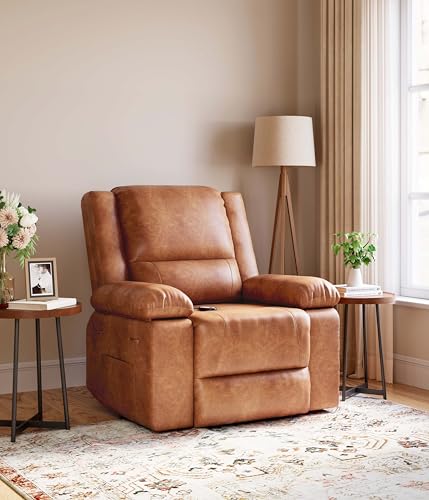 GarveeHome Power Lift Recliner Chair - Heat and Massage, Faux PU Electric Lift Recliner for Elderly & Mobility Impaired, Adjustable Back and Legs