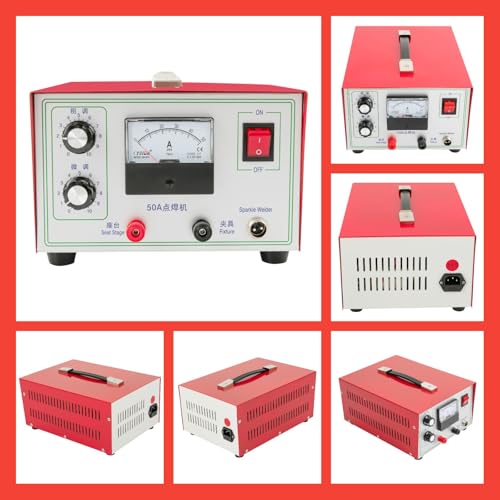 Jewelry Spot Welder, DC 50A 500W Adjustable Jewelry Welder w/ Foot Pedal, 0.02-0.05in Welding Dia. Soldering Machine