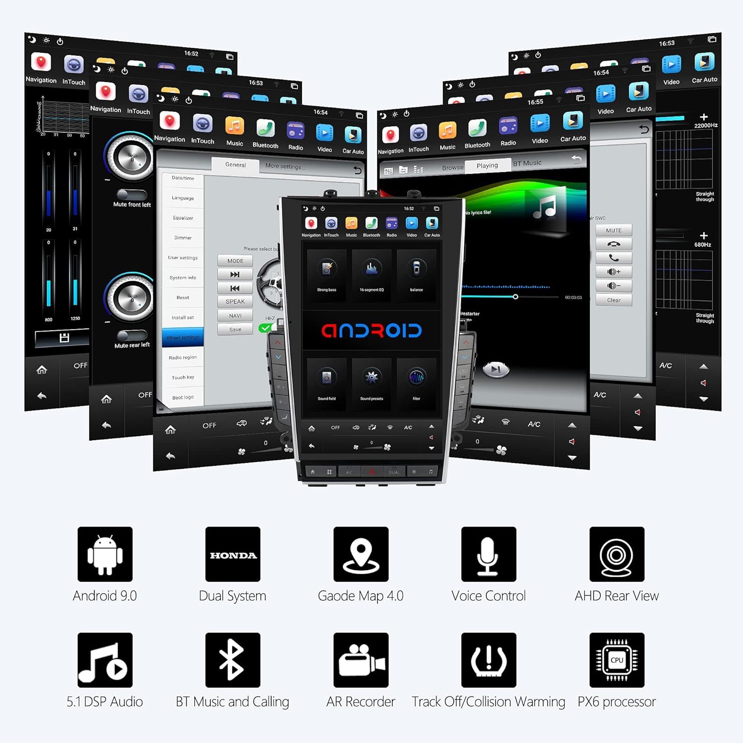 Android Car Radio for Infiniti Q50/Q50L/Q60 2014-2021, 13.6'' FHD Touch Screen Navigation Radio Car Stereo with Px6 Six-core 4GB Ram 64GB ROM