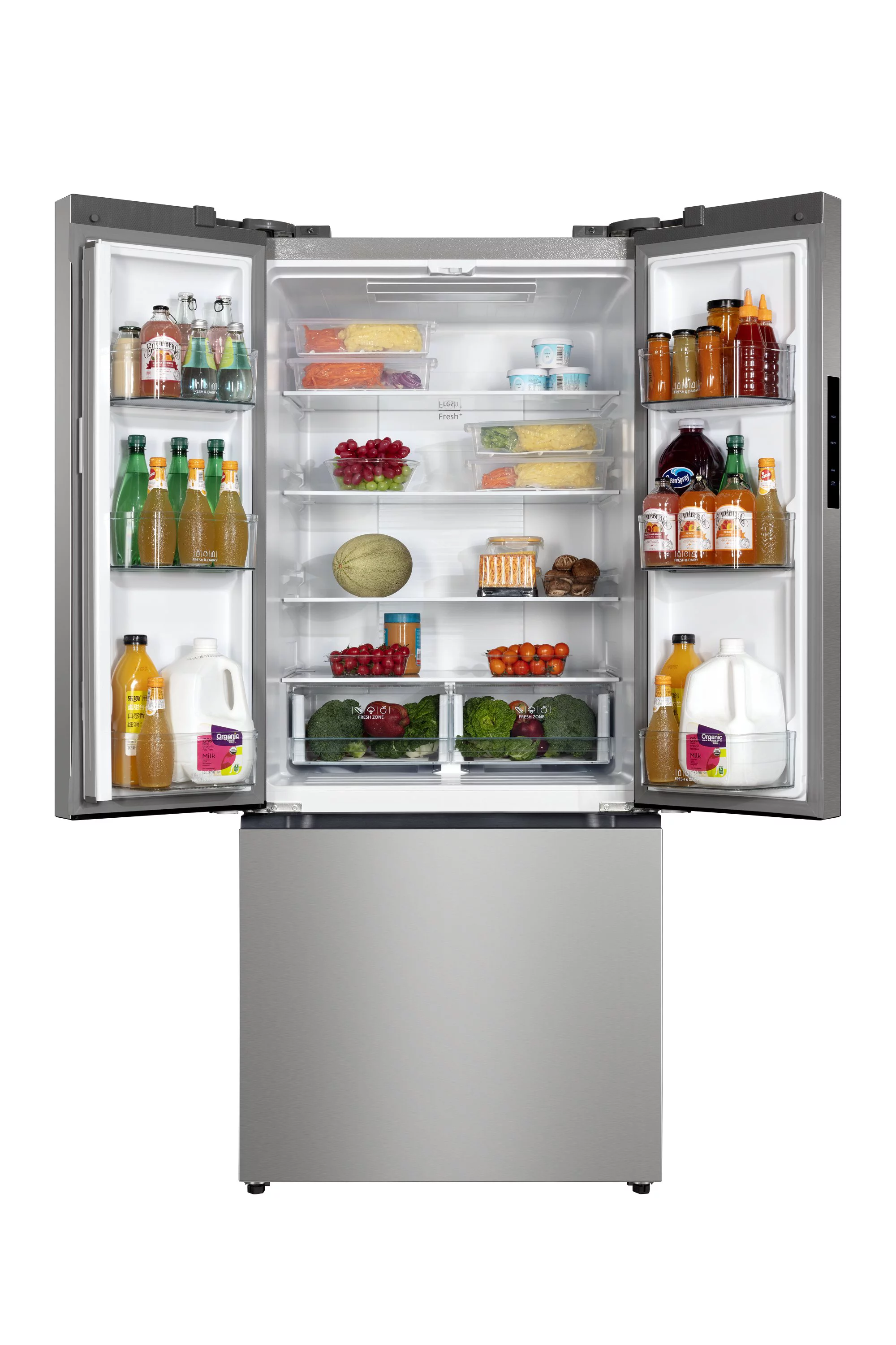 Hamilton Beach, 17.7 Cu. Ft. French Door Refrigerator, Freestanding Installation, Platinum Silver, HZ0771