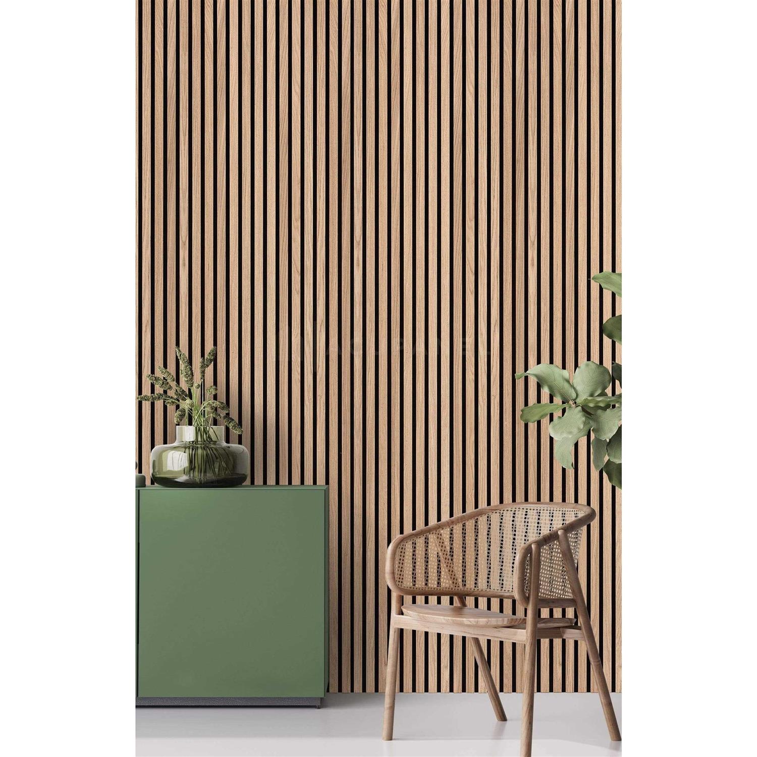 The Wood Veneer Hub Acoustic Wood Wall Slat Panels Oak - Shop Hardware Tools Online Store