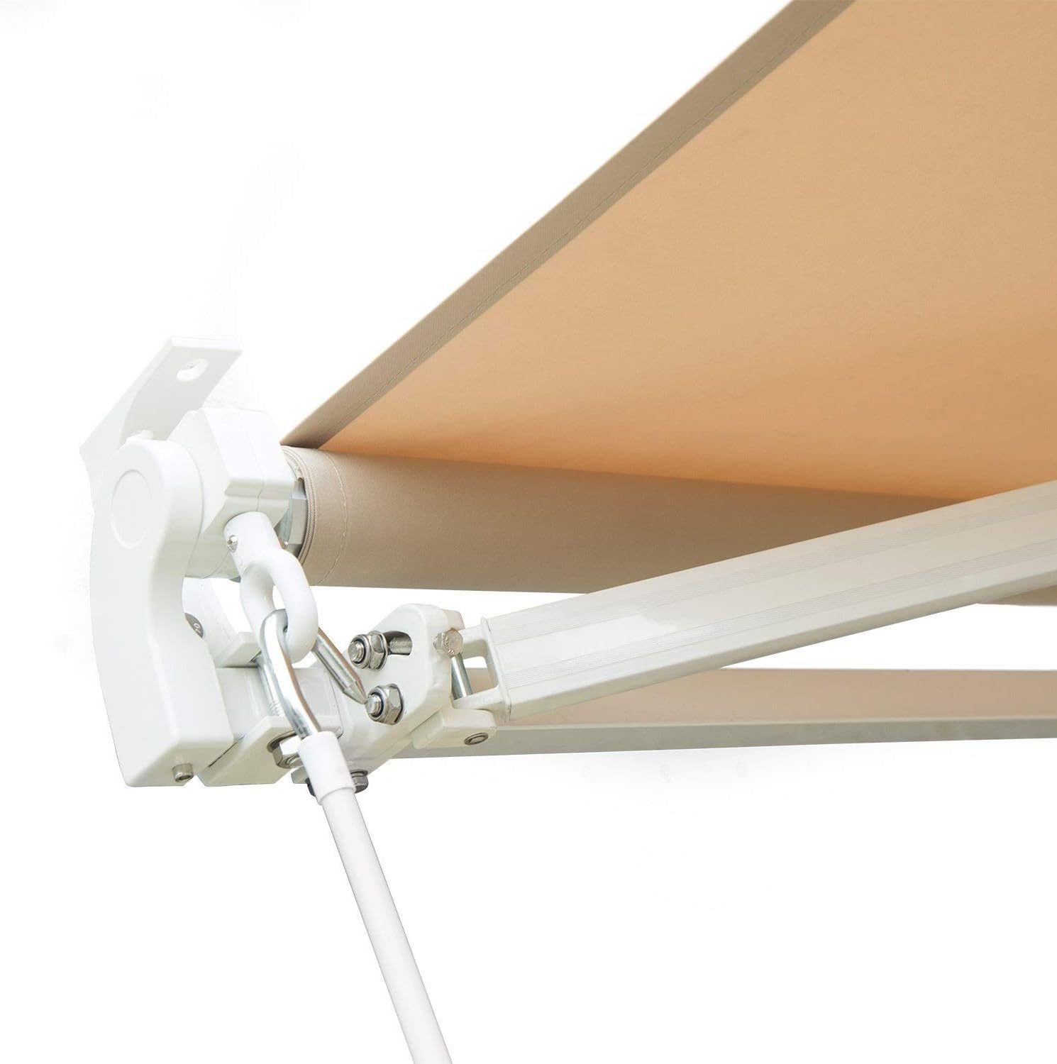 Diensweek Patio Awning Retractable 10'x8', Fully Assembled Manual Commercial Grade - Quality 100% 280G Ployester Window Door Sunshade Shelter