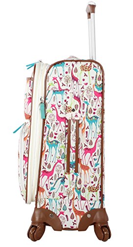 Lily Bloom Carry On Expandable Design Pattern Luggage With Spinner Wheels (20in, On the Prowl)